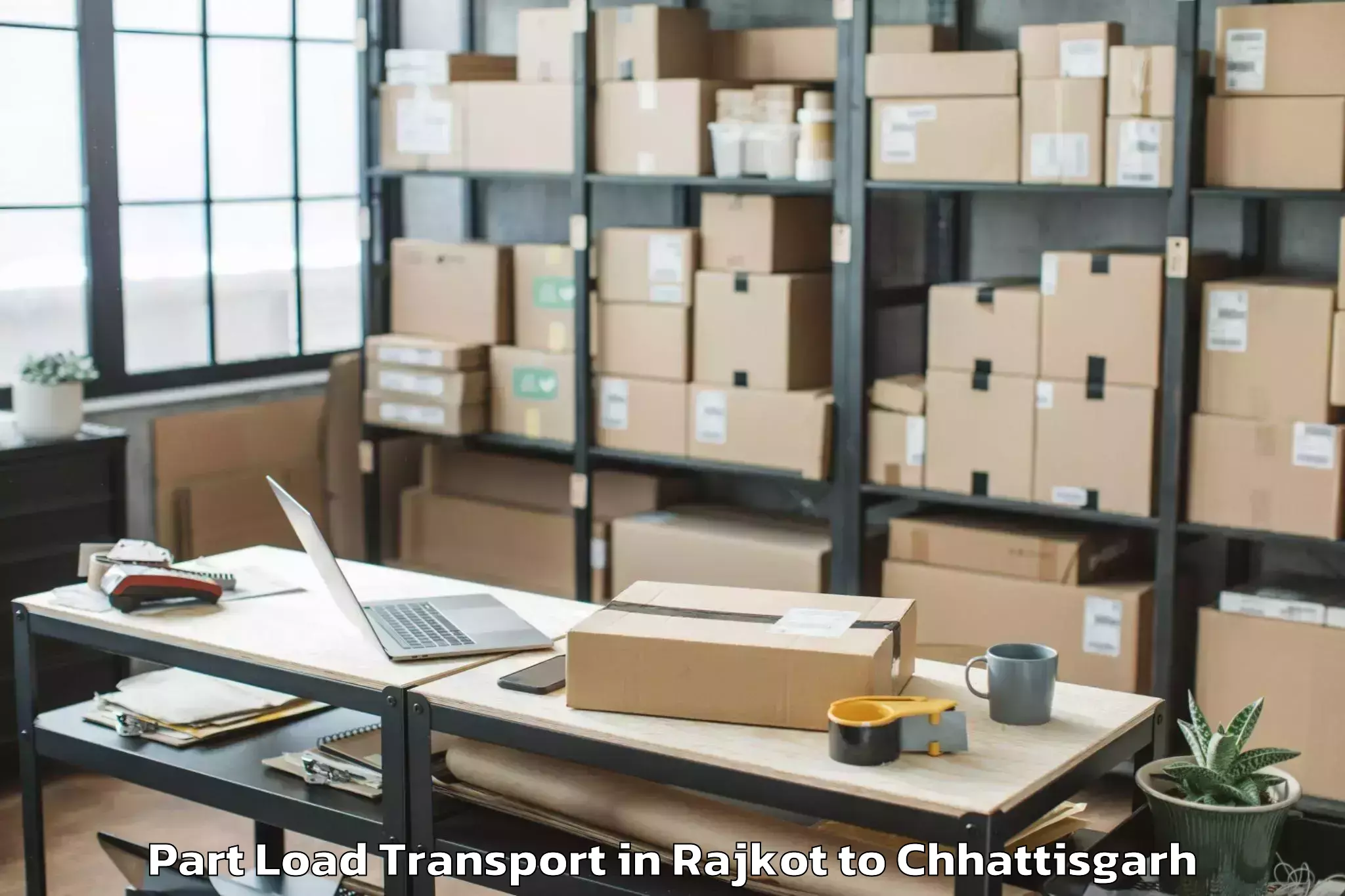 Easy Rajkot to Bhopalpattnam Part Load Transport Booking